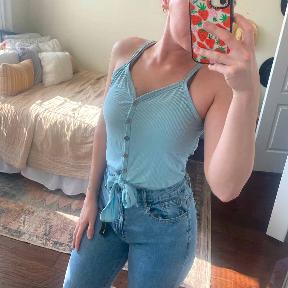 Light Blue Crop Top